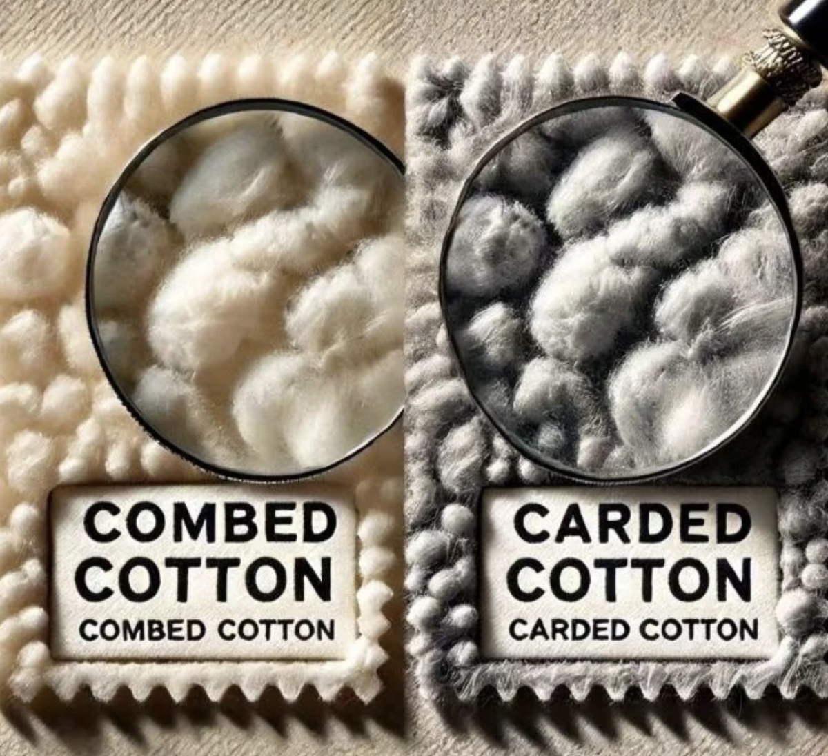 Pure cotton and combed cotton